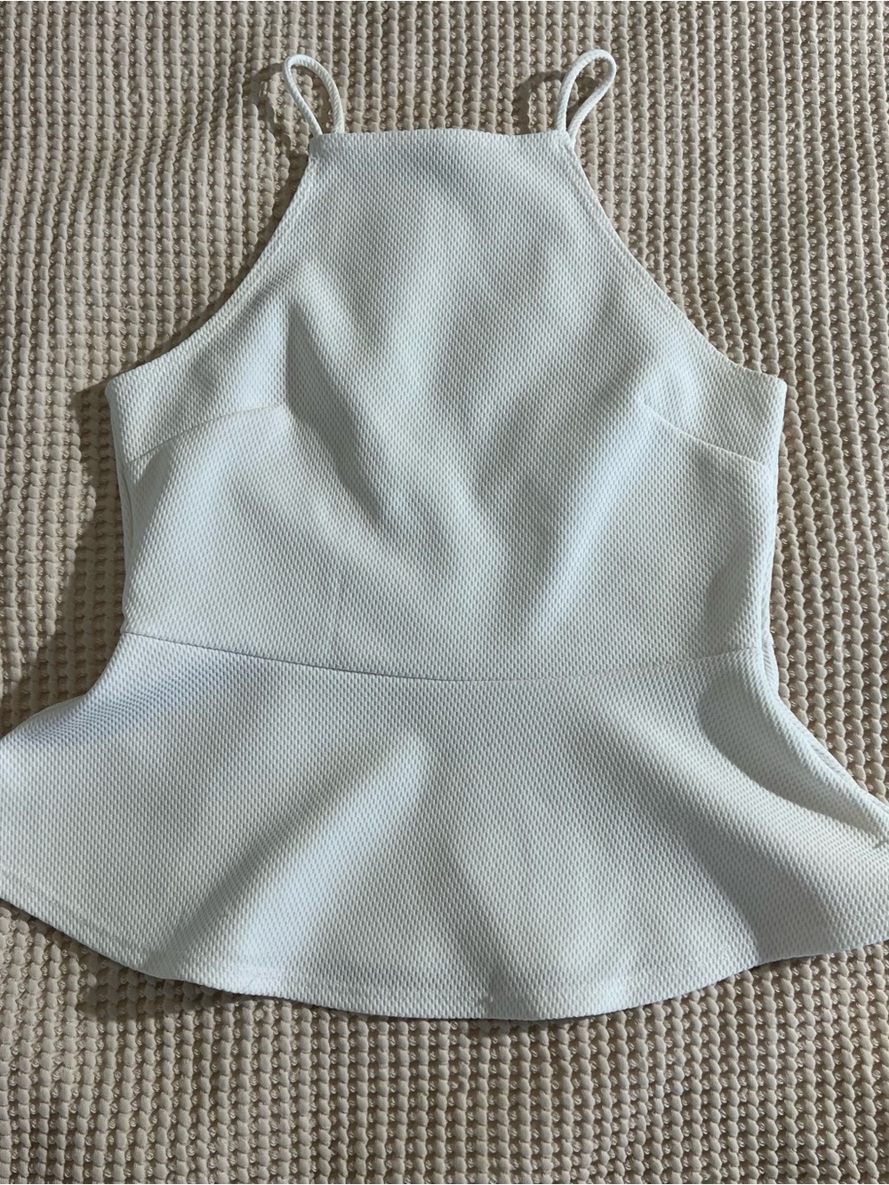 GUESS Textured Peplum Tank Top | Size Small